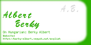 albert berky business card